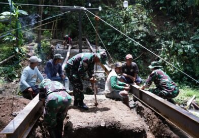 Pembangunan Jembatan di Desa Krisik Masuk Tahap Krusial TMMD Ke-127