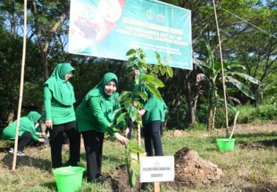 Persit KCK Koorcab Rem 081 Tanam Ratusan Pohon Produktif di Kawasan Gunung Kendil