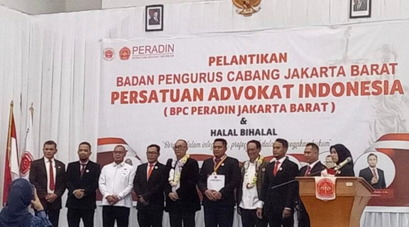 Ketua BPC Peradin Jakarta Barat Dilantik, Perkuat Komitmen Penegakan Hukum