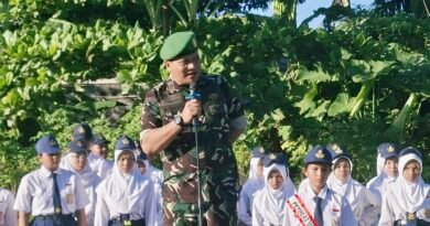 Danramil 03/Sukmajaya Pimpin Apel Pagi di SMP Negeri 22 Depok