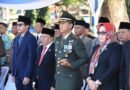 Komandan Kodim 0806/Trenggalek Letkol Inf Isnanto Roy Saputro, bersama jajaran Forum Koordinasi Pimpinan Daerah (Forkopimda) menghadiri Upacara Peringatan Hari Bhayangkara Ke-80 Tahun 2026 di Alun-Alun Kabupaten Trenggalek, Rabu (1/7/2026). Foto: Istimewa