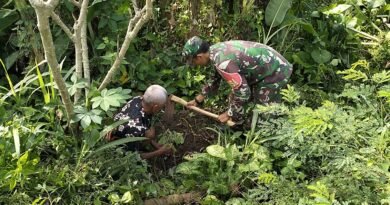 Cegah Ancaman Bencana, Babinsa Sidomulyo Bersama Warga Gelar Aksi Tanam Pohon
