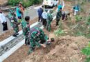 HUT TNI Ke-81, Koramil Tugu Bersama Warga Tanam Bibit Pohon