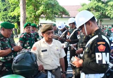 Ratusan Kendaraan Anggota Korem 081/DSJ Diperiksa Denpom V/1 Madiun