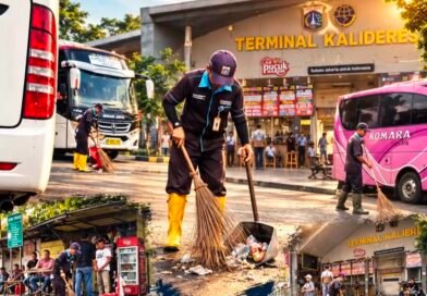 UP Terminal Kalideres Gelar Giat Bersih, Kesadaran Penumpang Buang Sampah Masih Rendah